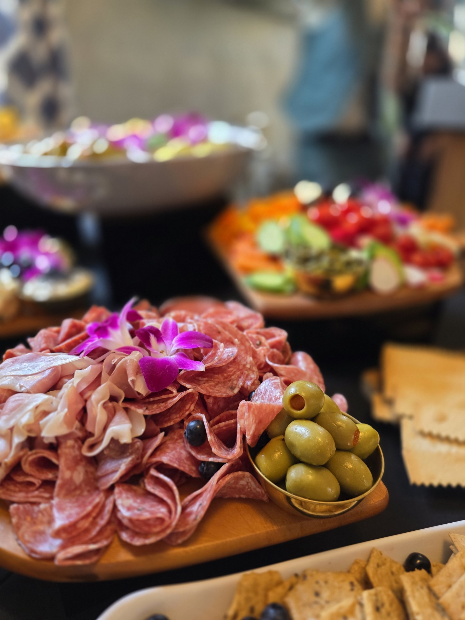 High Touch Catering grazing table and charcuterie station at Hibernia SF